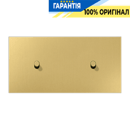 Центральна плата з двома одиночними тумблерами горизонтальна «циліндр» LS1912 JUNG ME12-200CR25 латунь Classic