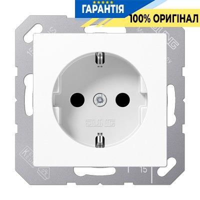 Розетка з заземленням 230В 16А JUNG ECO PROFI EP1420WWM білий матовий