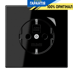 Розумна розетка з заземленням та захистом JUNG HOME BTLS1521SSW чорний