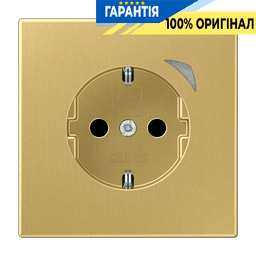Розумна розетка із заземленням та захистом JUNG HOME BTME1521SC-L латунь Classic
