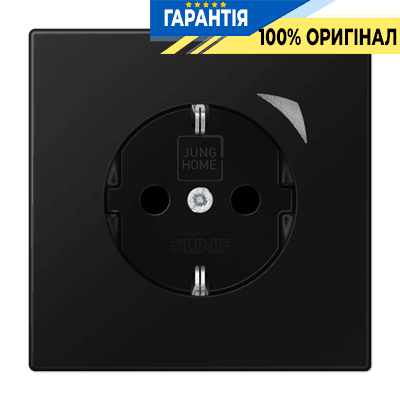 Розетка з заземленням та захистом JUNG HOME BTLS1521SSWM, чорний графіт матовий