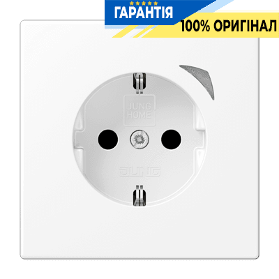 Розумна розетка JUNG HOME BTLS1521SWWM із заземленням та захистом, білосніжно матова