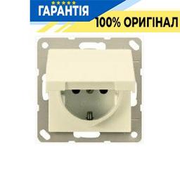 Розетка з заземленням з кришкою IP44 JUNG AS1520KL слонова кістка
