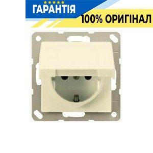 Розетка з заземленням з кришкою IP44 JUNG AS1520KL слонова кістка
