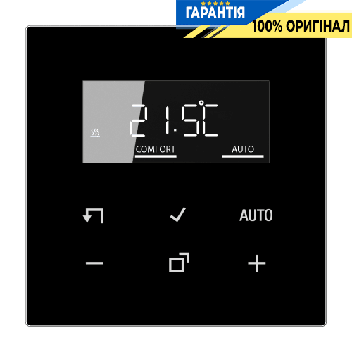 Дисплей кімнатного контролера температури JUNG HOME BTLS1791SW, чорний, керування кліматом