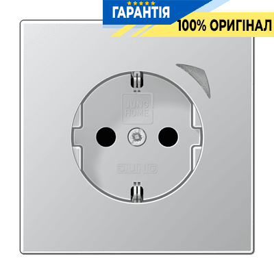 Розумна розетка JUNG HOME BTAL1521S-L із заземленням та захистом, алюміній