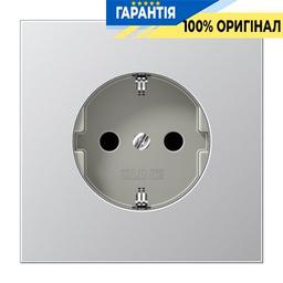 Розетка із заземленням і захистом Jung AL1520KI Алюміній