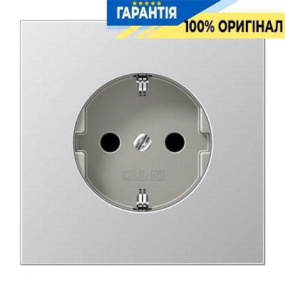 Розетка із заземленням і захистом Jung AL1521KI Алюміній