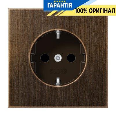 Розетка із заземленням Jung ME1520AT латунь Antik