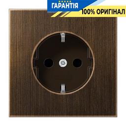 Розетка із заземленням і захистом Jung ME1521KIAT латунь Antik