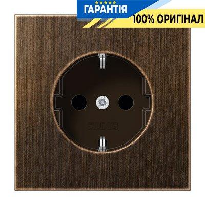 Розетка із заземленням і захистом Jung ME1521KIAT латунь Antik