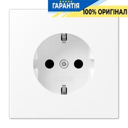 Розетка із заземленням та захисними шторками Jung LS1520KIWWM білосніжно матовий
