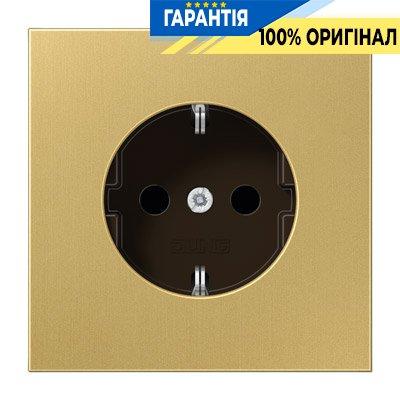 Розетка із заземленням і захистом Jung ME1521KIC латунь Classic