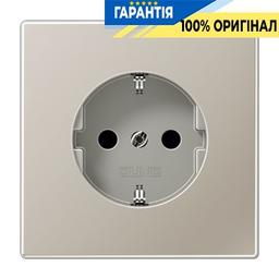 Розетка із заземленням і захистом Jung ES1520KI Edelstahl