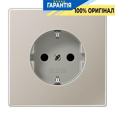 Розетка із заземленням і захистом Jung ES1520KI Edelstahl