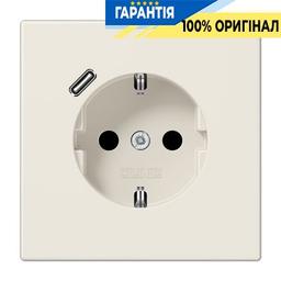 Розетка з з/к і USB-портом типу C, Jung LS1520-18C сл. кістка