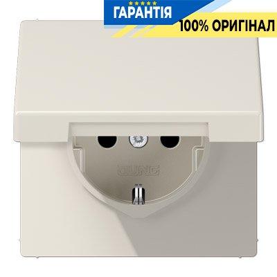 Розетка з з/к з кришкою Jung LS1520KL сл. кістка