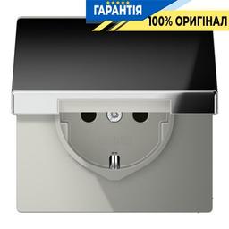 Розетка з з/к з кришкою Jung GCR1520KL Блискучий хром