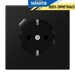 Розетка з з/к і USB-портом типу C, Jung LS1520-18CSWM чорний графіт матовий