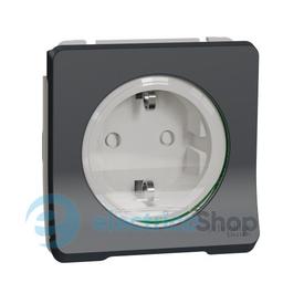 Механізм розетки з з/к та шторками IP55, чорний Mureva Styl Schneider Electric MUR36134