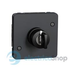 Механізм вимикача з ключем на 3 положення IP55, чорний, Mureva Styl Schneider Electric MUR35061