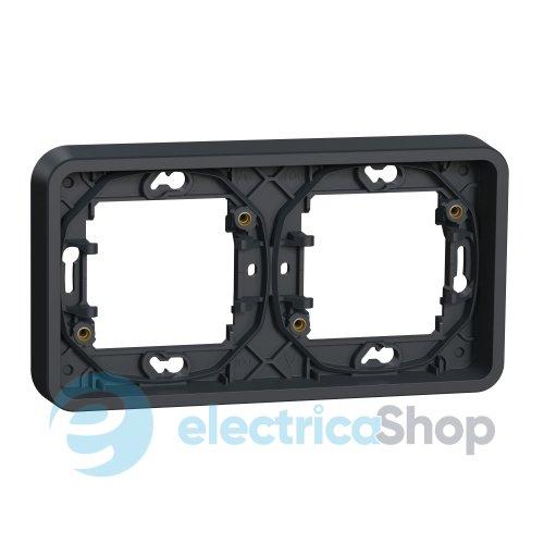 Рамка двомісна горизонтальна IP55, чорна, Mureva Styl Schneider Electric MUR34101