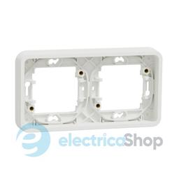 Рамка двомісна горизонтальна IP55, біла, Mureva Styl Schneider Electric MUR39101