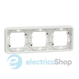 Рамка тримісна горизонтальна IP55, біла, Mureva Styl Schneider Electric MUR39109