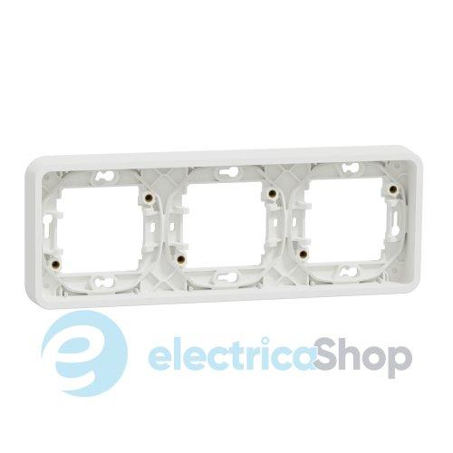 Рамка тримісна горизонтальна IP55, біла, Mureva Styl Schneider Electric MUR39109
