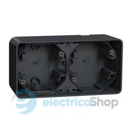 Двомісний бокс зовнішній монтаж IP55, чорний Mureva Styl Schneider Electric MUR37914