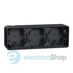 Тримісний бокс зовнішній монтаж IP55, чорний Mureva Styl Schneider Electric MUR37713