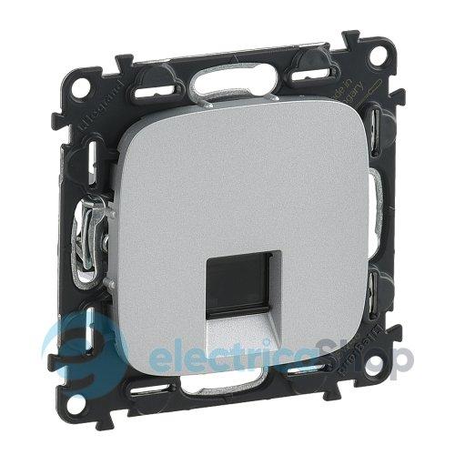 Розетка комп'ютерна RJ45 UTP 6.cat. Valena ALLURE 753942 алюміній
