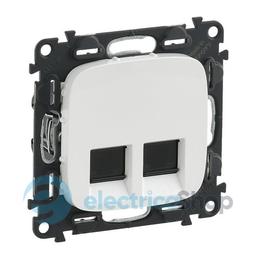 Розетка комп'ютерна подвійна RJ45 UTP 6 cat. Valena ALLURE 753743 білий