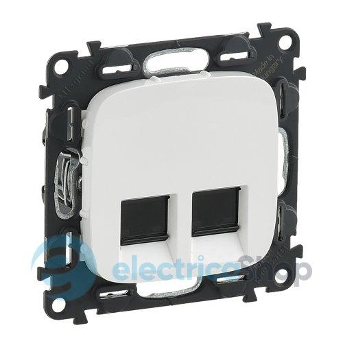 Розетка комп'ютерна подвійна RJ45 UTP 6 cat. Valena ALLURE 753743 білий