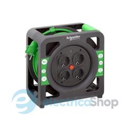Подовжувач на котушці 4 розетки 15м 3х1.5 IP20 Schneider Electric IMT33137