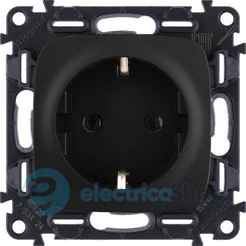 Розетка 2К+З 16А/250V, (гвинт. клеми) Valena ALLURE 753945 антрацит