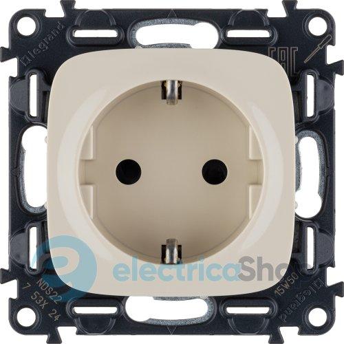 Розетка 2К+З та зі шторками 16А/250V (гвинт. клеми) Valena ALLURE 753824 слонова кістка
