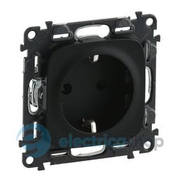 Розетка 2К+З та зі шторками 16А/250V (гвинт. клеми) Valena ALLURE 753934 антрацит