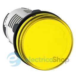 Сигнальна лампа Harmony XB7 Schneider Electric, моноблочна, 22 мм, жовта, пластик, вбудований світлодіод, 24 В XB7EV05BP