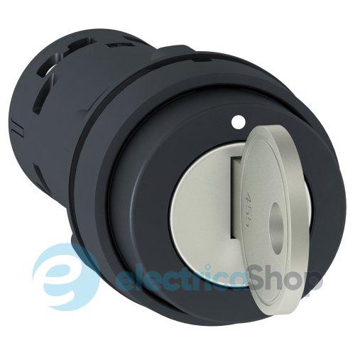 Перемикач з ключем Harmony XB7 Schneider Electric, моноблочний, 22 мм, чорний, 2 Н.В.