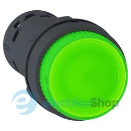 Кнопка з підсвіткою Harmony XB7 Schneider Electric, моноблочна, 22 мм, зелена 1 Н.В, 24V