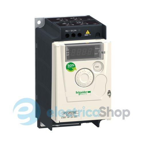 Перетворювач частоти Schneider Electric ATV12 0.75КВТ 240В 3Ф на платформі