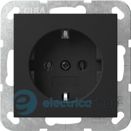 Розетка із з/к 16А/250V, System 55 Gira 4188005, чорний матовий