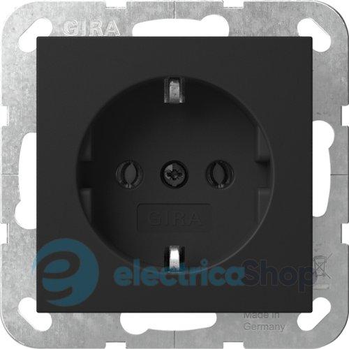 Розетка із з/к 16А/250V, System 55 Gira 4188005, чорний матовий