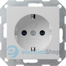 Розетка із з/к 16А/250V та шторками, System 55 Gira 4453015, сірий матовий
