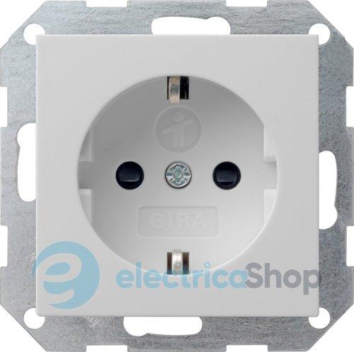 Розетка із з/к 16А/250V та шторками, System 55 Gira 4453015, сірий матовий