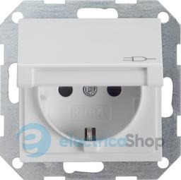 Розетка із з/к 16А/250V та кришкою, System 55 Gira 4454015, сірий матовий