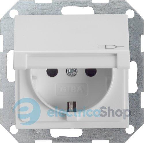 Розетка із з/к 16А/250V та кришкою, System 55 Gira 4454015, сірий матовий