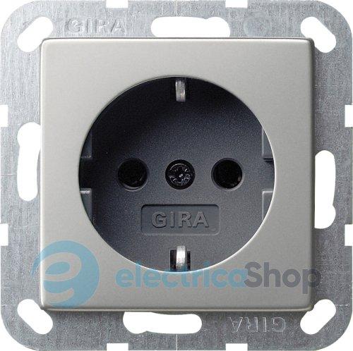 Розетка із з/к 16А/250V, System 55 Gira 4188600, сталь