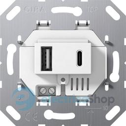 Механізм електроживлення USB 2-м тип A/C Gira 234900